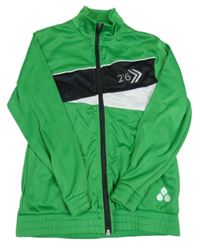 Zeleno-čierno-biela športová prepínaci mikina s číslom