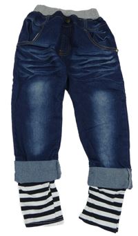 Tmavomodré capri rifle 