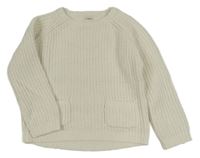 Bílý žinylkový svetr F&F