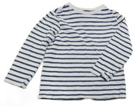 Bielo-tmavomodré pruhované tričko F&F