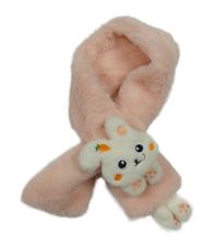 Světlerůžová chlupatá šála se zajícem 