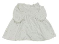 Biele zamatové šaty s hviezdičkami a volánikmi M&S