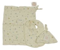 Nové - 3set - Smetanový sáček s plachetnicemi + čepice + bryndák Tu 