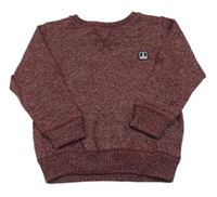 Vínový melírovaný svetr Next