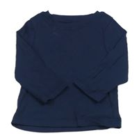 Tmavomodré rebrované tričko Primark