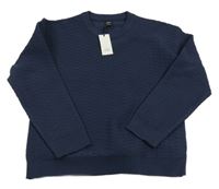 Nové - Tmavomodrý vzorovaný sveter River Island