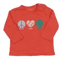 Jahodové triko s potiskem Esprit