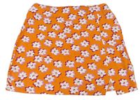 Oranžová sukně s květy Primark