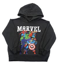 Tmavošedá mikina se superhrdiny a kapucí Marvel 