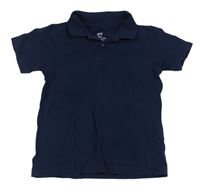 Tmavomodré polo tričko H&M