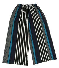Farebné pruhované culottes nohavice