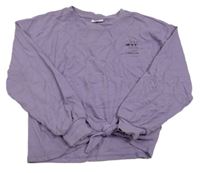 Lila žebrované mikinotriko s plameňáky Besties