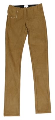 Béžové semišové legíny se cvočky Only 