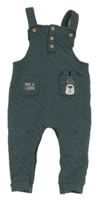 Modrošedé prošívané laclové tepláky s medvídkem George 