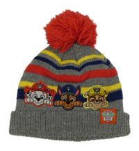 Sivá pletená čapica s prúžkami a Paw Patrol