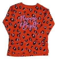 Červeno-černo-růžové vzorované triko s nápisem Next 