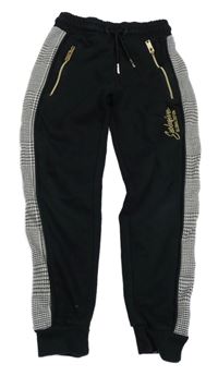 Černo-vzorované tepláky George 