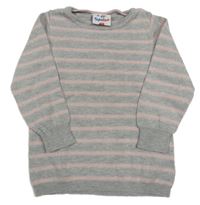 Šedo-světlerůžový pruhovaný svetr Topolino 