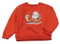 Červená mikina so Santou a sobom