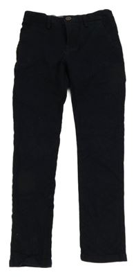 Černé tmavomodré plátěné chino kalhoty Next 