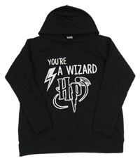 Černá mikina Harry Potter a kapucňou