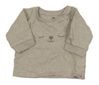 Béžová propínací mikina s medvídkem H&M