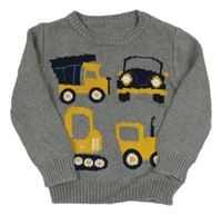 Sivý sveter s autami Nutmeg