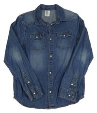 Modrá rifľová košeľa H&M