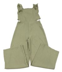 Khaki culottes overal s prestrihmi Reserved
