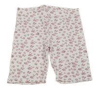 Biele kvetinové legínové kraťasy Alive