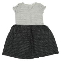 Čierno-biele ľahké šaty so srdiečkami H&M