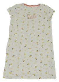 Biela nočná košeľa s citrony a nápisom Kiabi