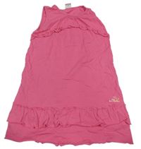 Ružové bavlnené šaty s volánikmi S. Oliver