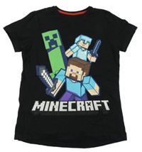 Černé tričko s Minecraft Primark