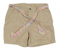 Béžové plátěné kraťasy s páskem H&M