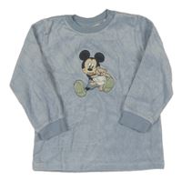 Modrošedá zamatová mikina s Mickeym H&M