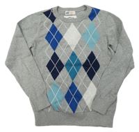 Sivý károvaný sveter H&M