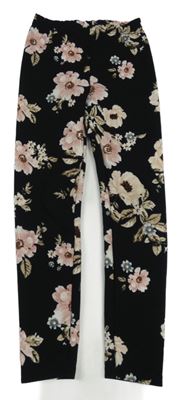 Čierne kvetované legíny Primark