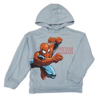 Svetlomodrá mikina so Spider-manem a kapucňou Marvel