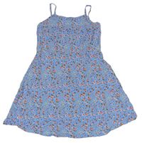Modré letné šaty s kvietkami PRIMARK