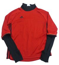 Červeno-černé funkční sportovní mikinotriko Adidas