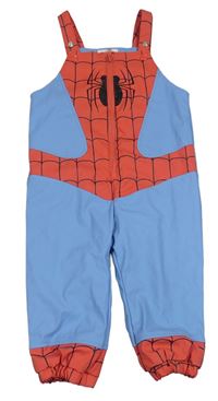 Světlemodro-červené nepromokavé podšité na traké nohavice s pavoukem - Spider-man PRIMARK