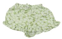 Svetlozelené kvetované kraťasy s volánikmi Matalan