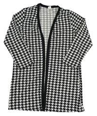 Čierno-biely vzorovaný cardigan SHEIN