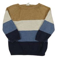 Hnedo-svetlošedá -modro-tmavomodrý sveter H&M