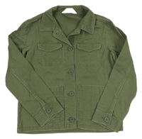 Khaki riflová košilová bunda H&M