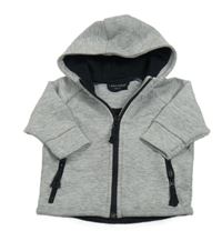 Sivá melírovaná tech fleece prepínaci mikina s kapucňou Next