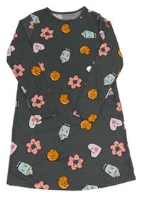 Tmavosivá nočná košeľa s obrázkami zn. George