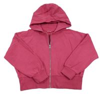 Tmavoružová prepínaci oversize crop mikina s kapucňou Next