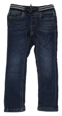 Tmavomodré skinny teplákové rifle s úpletovým pasem C&A